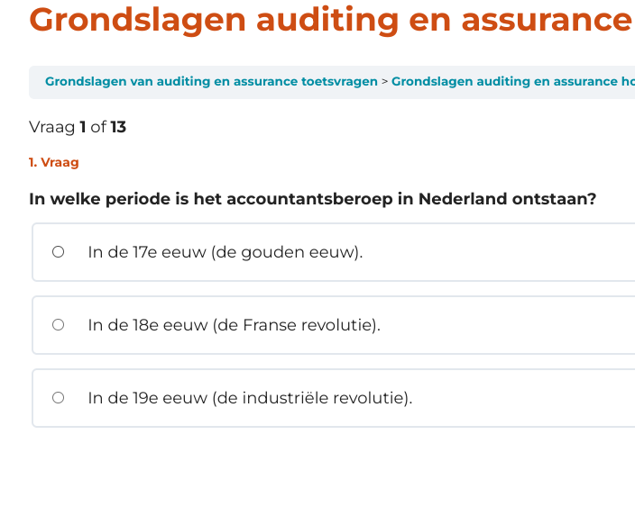 Auditing en Assurance | Samenvatting en online toetsen auditing